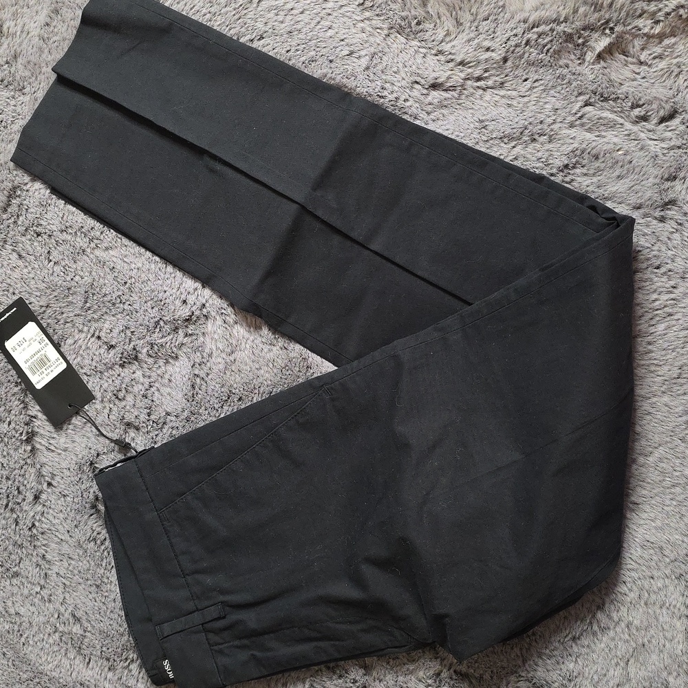 Hugo Boss Cagan Flat Black Chino Trouser Dress Pants Size 30R Unisex